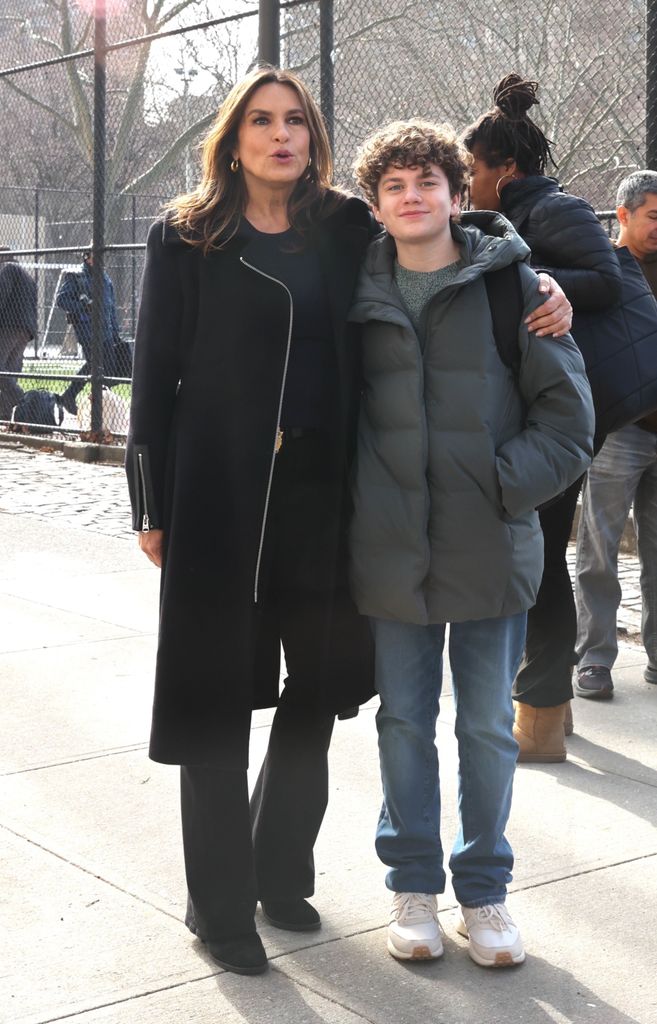 Mariska Hargitay and Ryan Buggle are seen filming a scene for "Law and Order: Special Victims Unit" in Chelsea, Manhattan. Prior To Publication*