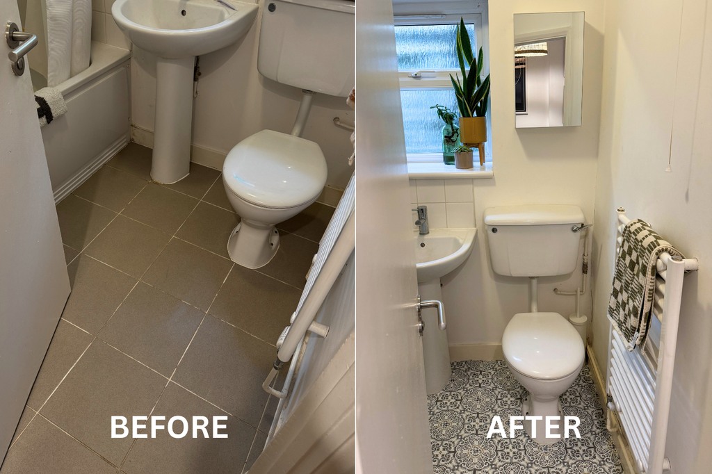 BEFORE AND AFTER of bathroom