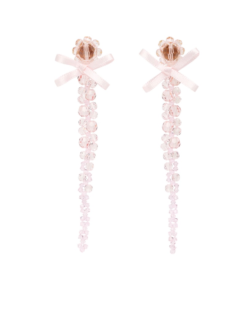 Petite Bow Drip Crystal Earrings simone rocha