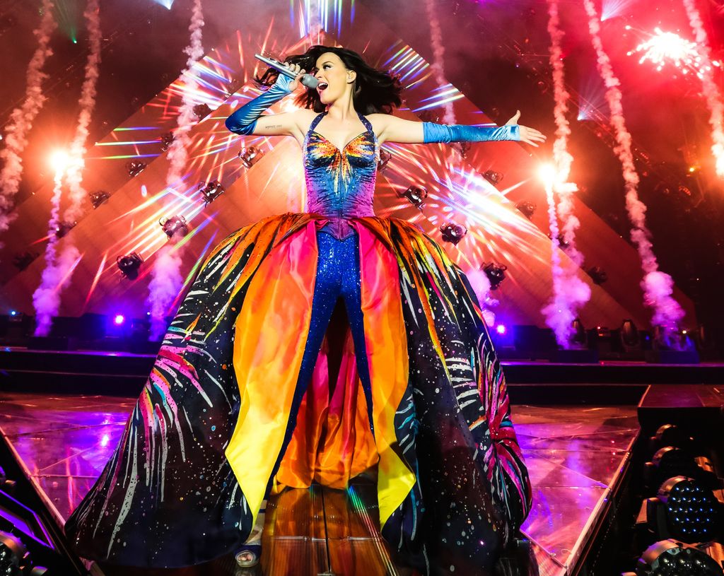 Katy Perry performs on stage on the opening night of her Prismatic World Tour at Odyssey Arena on May 7, 2014 in Belfast, Northern Ireland