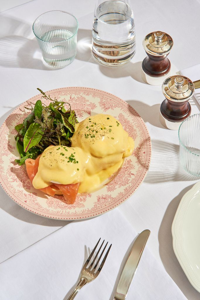 A photo of eggs benedict at La Maison Ani 