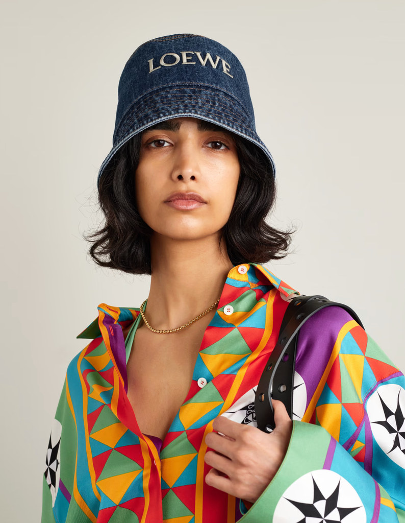 Embroidered Denim Bucket Hat loewe