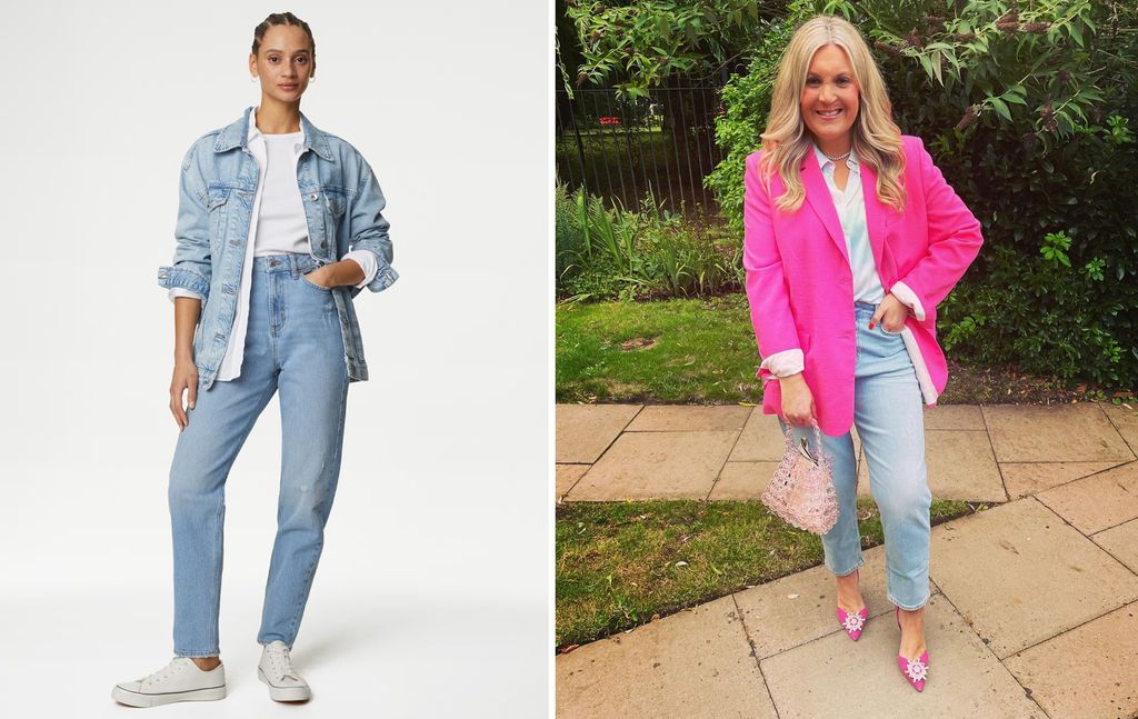 Leanne Bayley z HELLO! ma na sobie jeansy typu mom jeans marki M&S