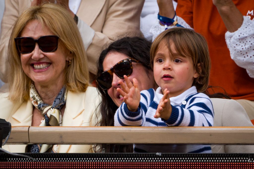  The family of Rafael Nadal (L-R) mother Ana Maria Parera, wife Maria Francisca Perello and son Rafael Junior 