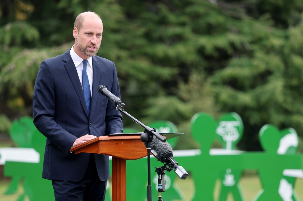 The Prince of Wales giving speech at plinth
