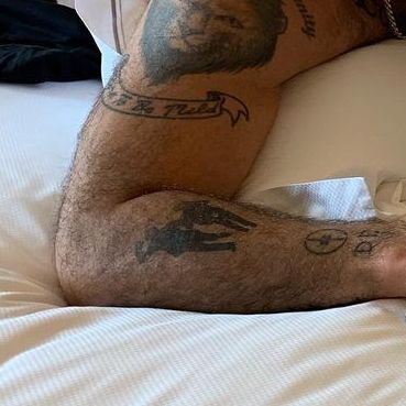 Robbie Williams' Morecambe and Wise tattoo