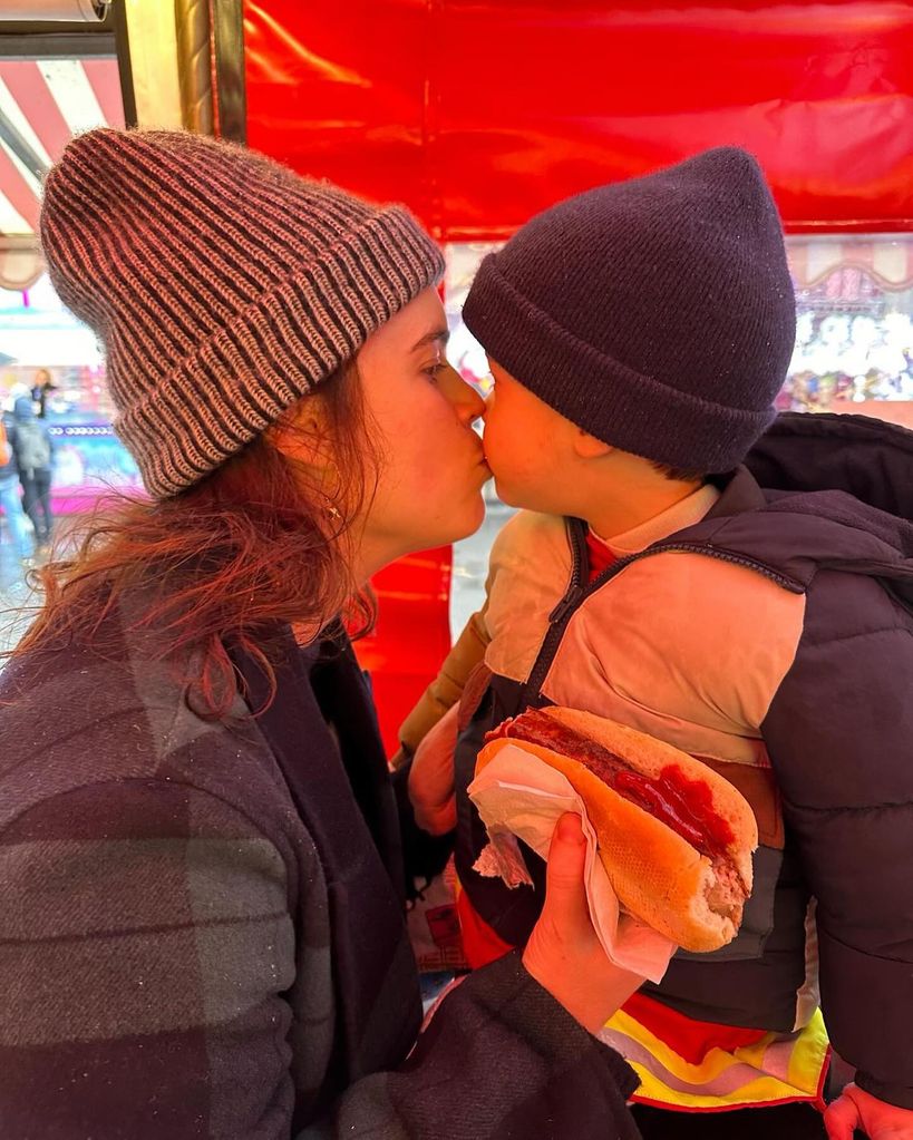 A photo of Princess Eugenie kissing her son August