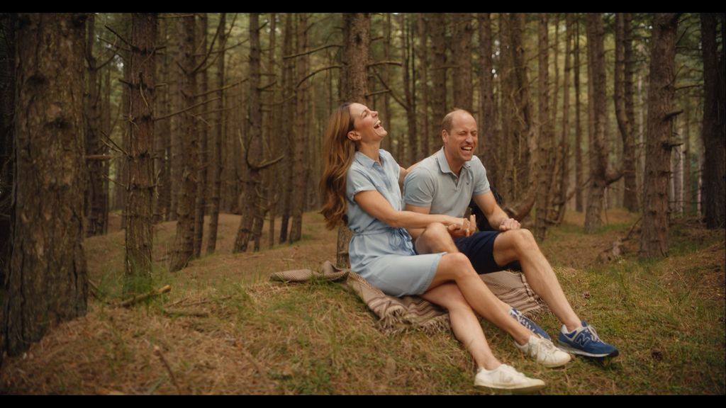 Kate Middleton and Prince William laughing together in Norfolk forest 