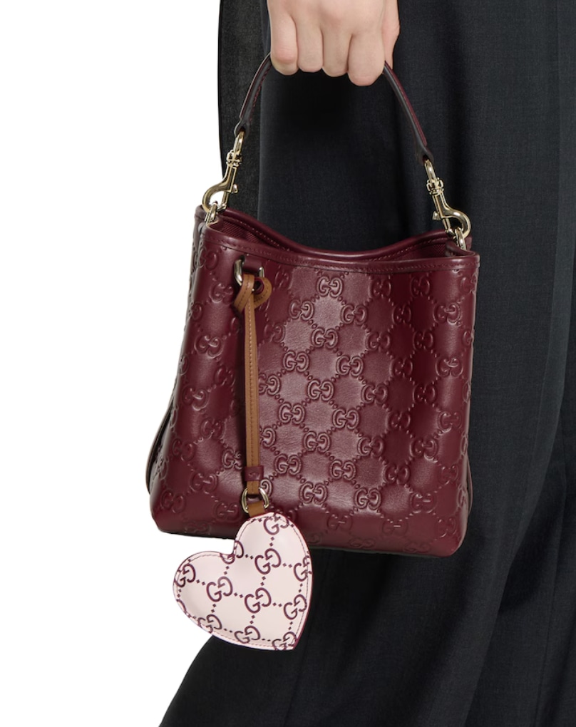 Heart-shaped bag charm from Gucci