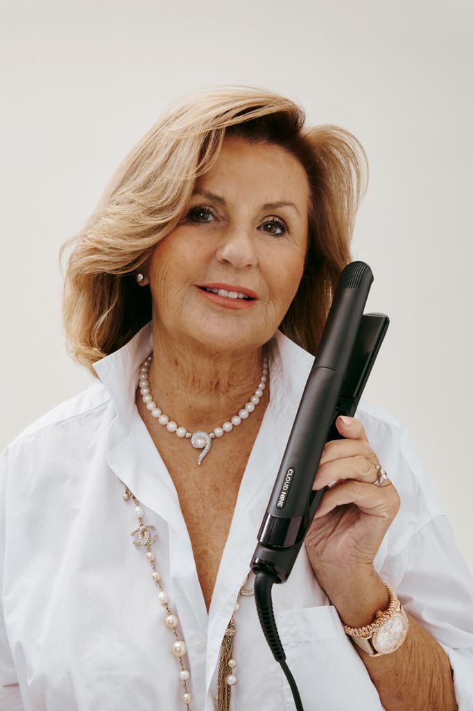 Susan Powls holding Cloud Nine hair straightener