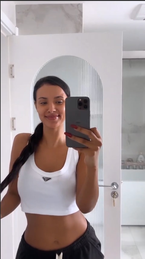 Maya Jama showed off her incredible figure as she rocked a cool and casual ensemble