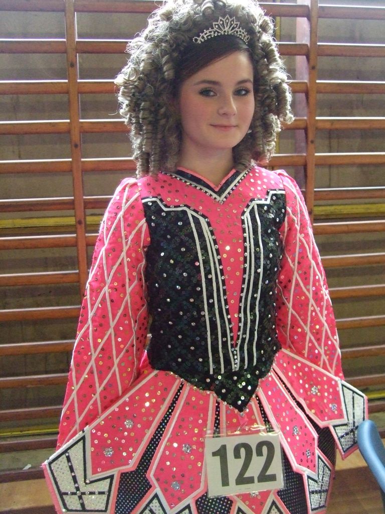 girl dressed in Irish dancing clothes