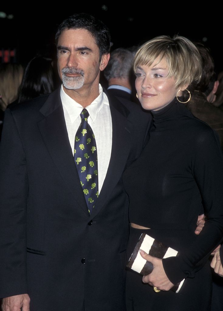 Sharon Stone and husband Phil Bronstein on the red carpet in 2000 