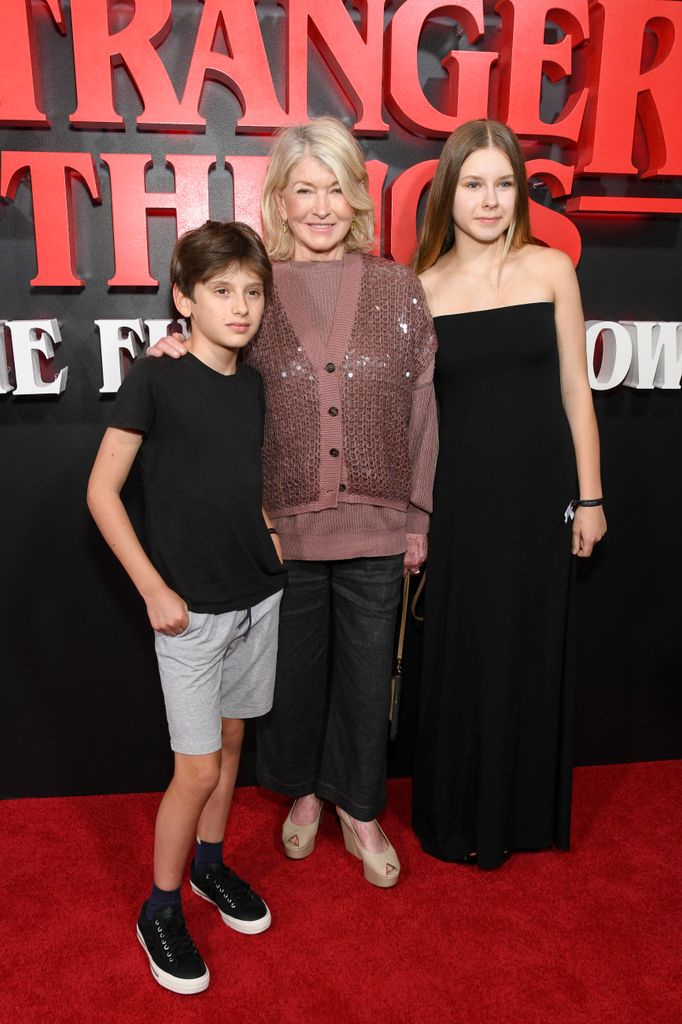Martha Stewart and her grandkids at the "Stranger Things: The First Shadow" on Broadway Opening Night held at Nederlander Alley