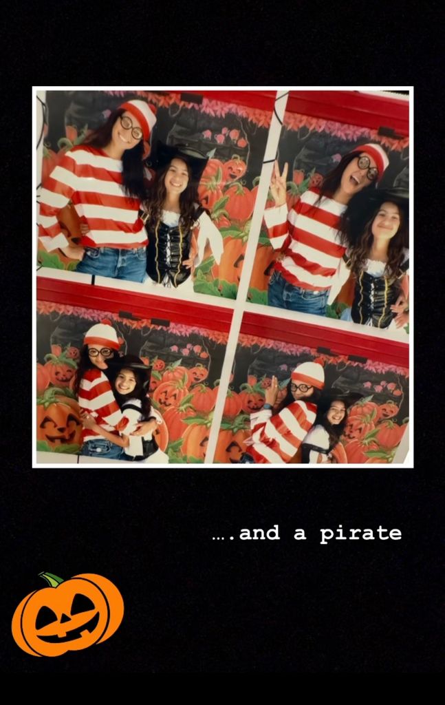 Photo shared by Bruce Willis' wife Emma Heming on her Instagram Stories November 1st, posing with her daughter Mabel at a Halloween event