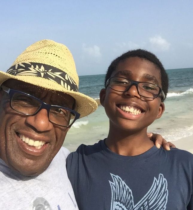 al roker and his son nick on the beach