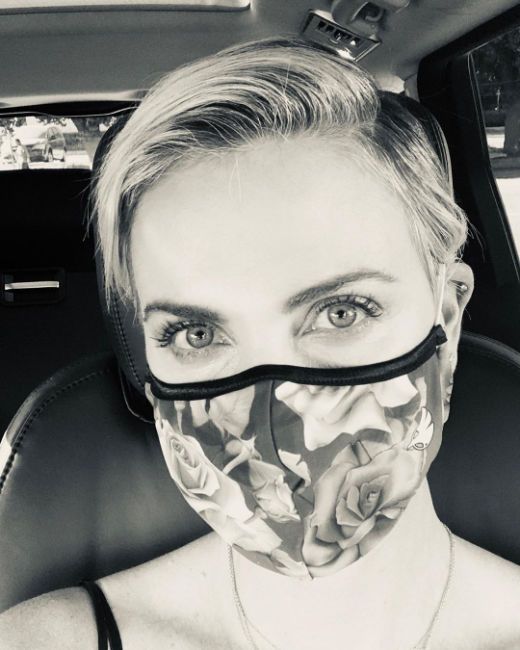 charlize theron floral mask