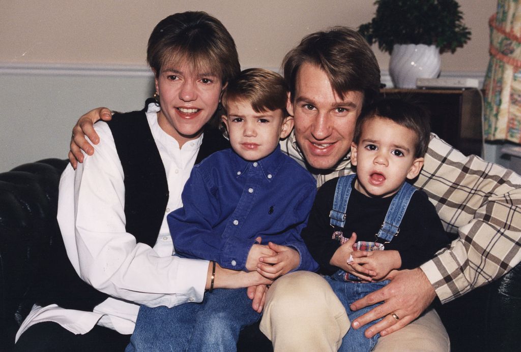 Paul Merson with two sons and first wife Lorraine