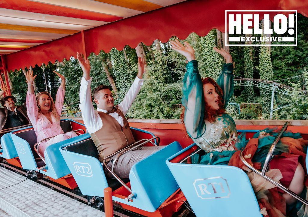 Carrie Hope Fletcher and her husband enjoying the rides at Marleybrook House