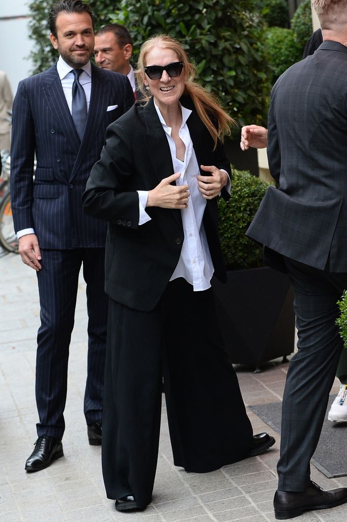 Celine Dion arrives at the Royal Monceau Hotel in Paris ahead of the opening of the Paris 2024 Olympic Games