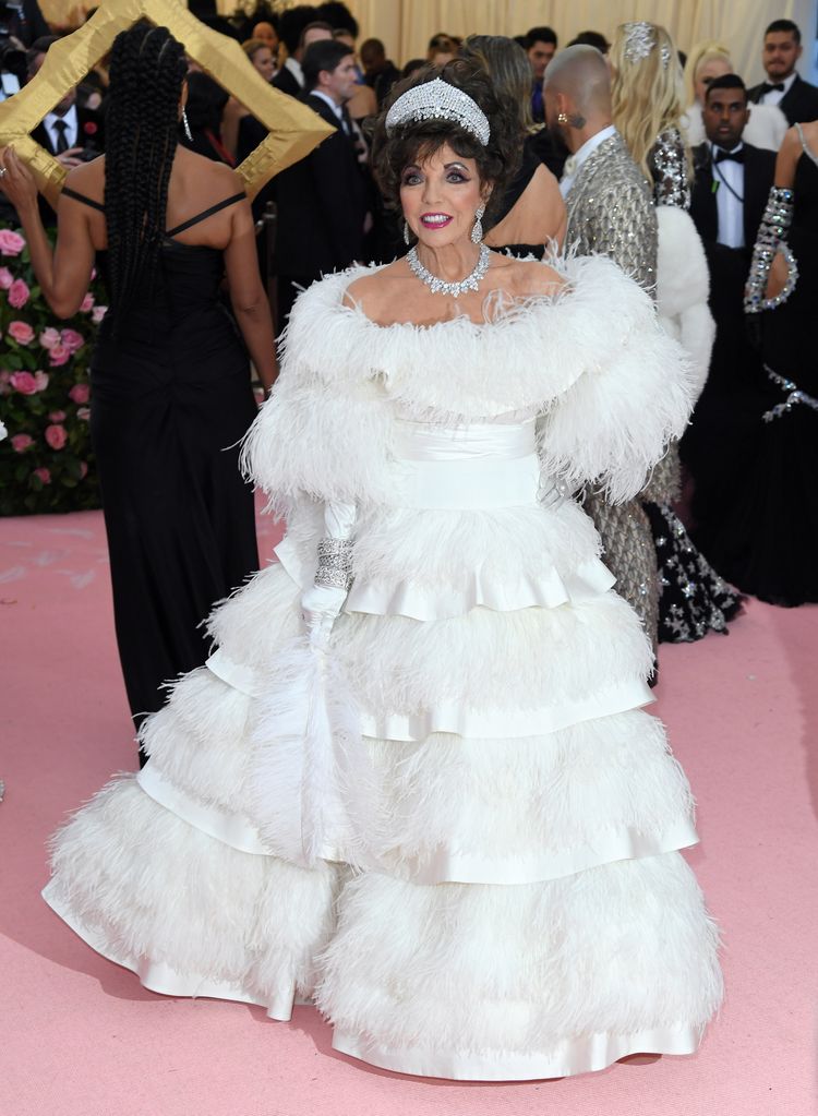 A photo of Joan Collins at the Met Gala in 2019