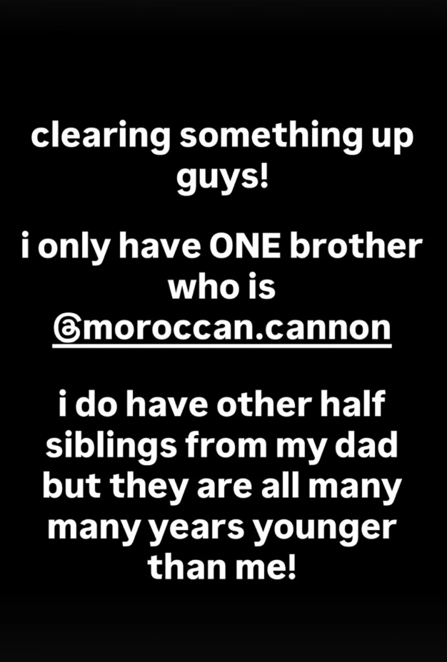 Black screen of message put on Instagram by Monroe 