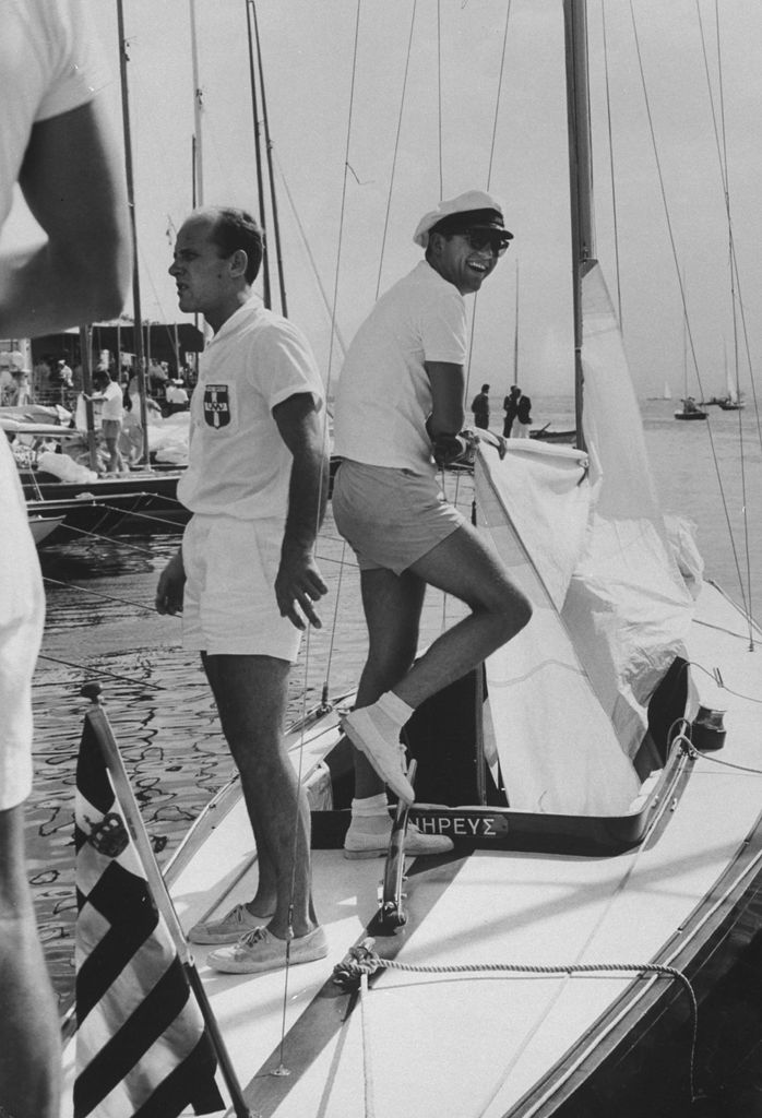 King Constantine sailing at the 1960 Olympics