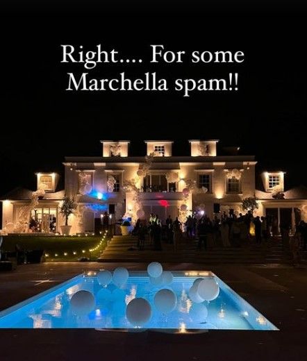 Mark and Michelle Keegan Essex mansion at night during housewarming party