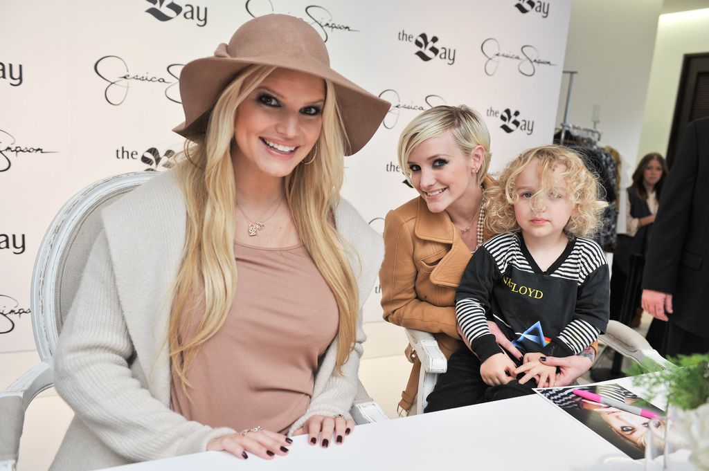Jessica Simpson, Ashlee Simpson and her son Bronx Simpson visit The Bay to promote their new tween line for girls "Jessica Simpson Girls" at The Bay on December 3, 2011 in Toronto, Canada