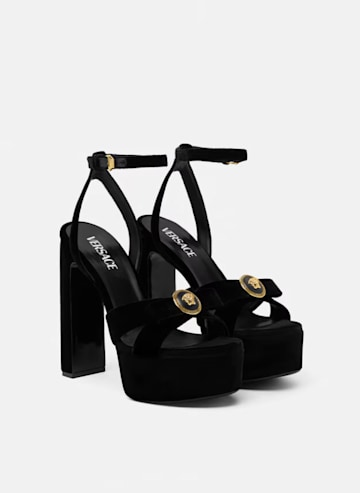 Gianni Ribbon Velvet Sandals 140 mm from Versace