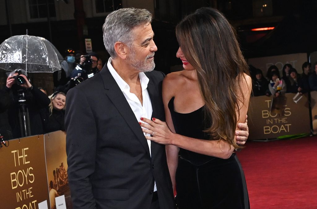 LONDON, ENGLAND - DECEMBER 03: George Clooney and Amal Clooney attend a special screening of "The Boys In The Boat" at The Curzon Mayfair on December 3, 2023 in London, England. (Photo by Dave Benett/WireImage)