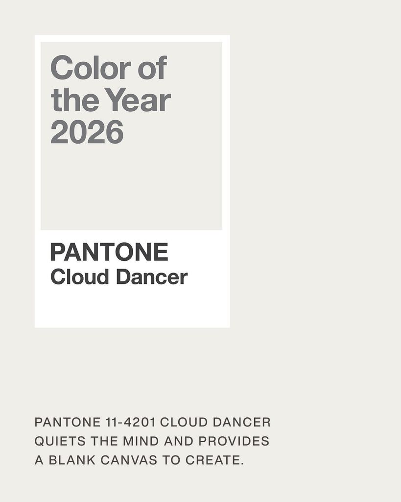 Pantone announced 'Cloud Dancer' as the 2026 Colour of the Year in December