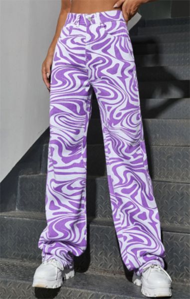 swirl print trousers