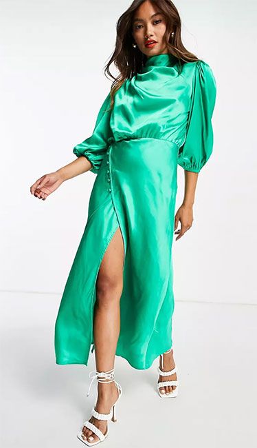 green asos dress