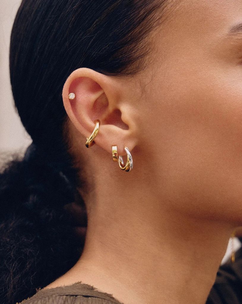 Lucy Williams mixed metal hoops