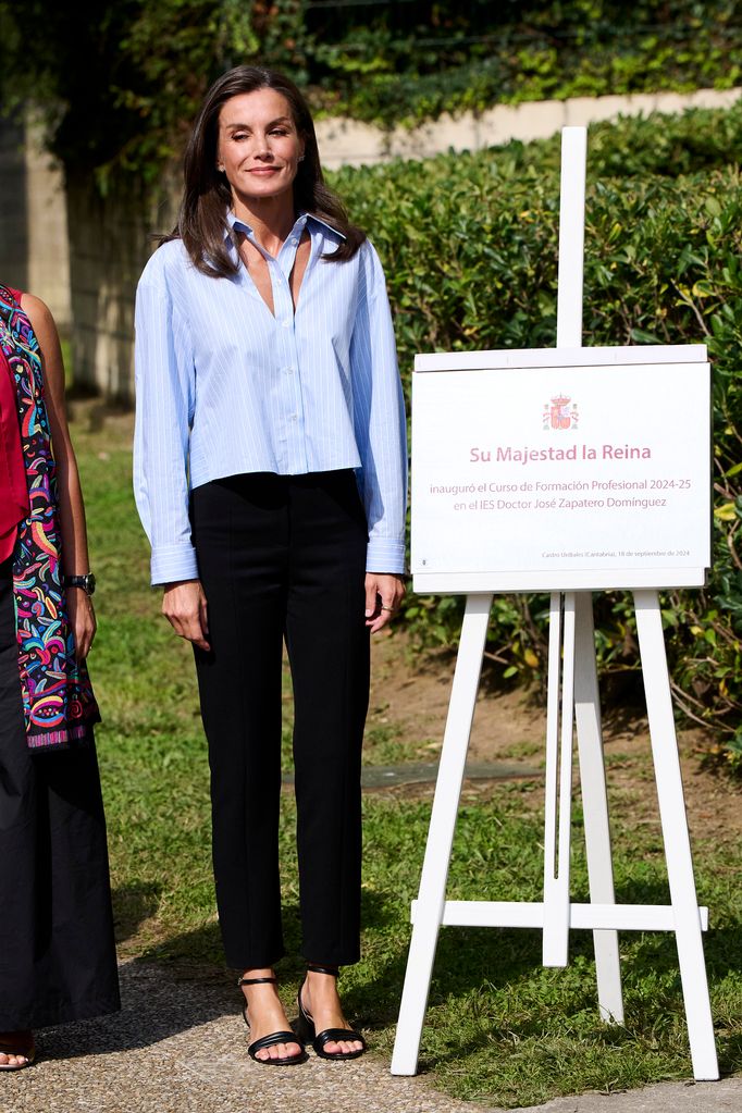 Letizia attended the opening of the 2024/2025 Professional Courses at a school in Spain