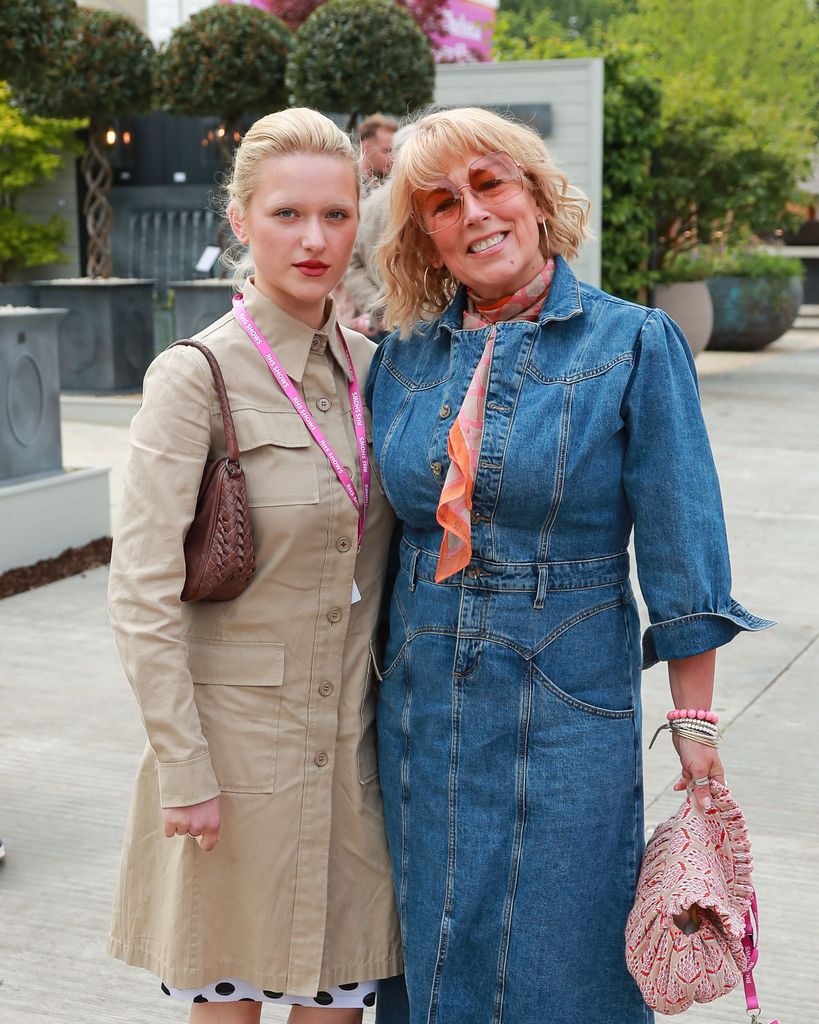 LONDON, ENGLAND - MAY 19: Parker Lapaine and Fay Ripley walk through the Killik & Co 'Save for a Rainy Day' Garden at Chelsea Flower Show on May 19, 2025 in London, England. (Photo by Dave Benett/Getty Images for Killik & Co)