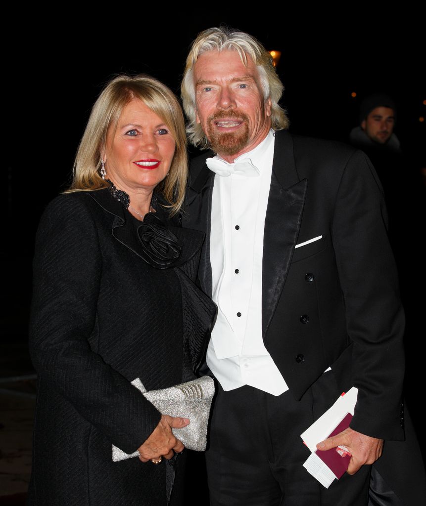 Joan Branson and Sir Richard Branson in all black