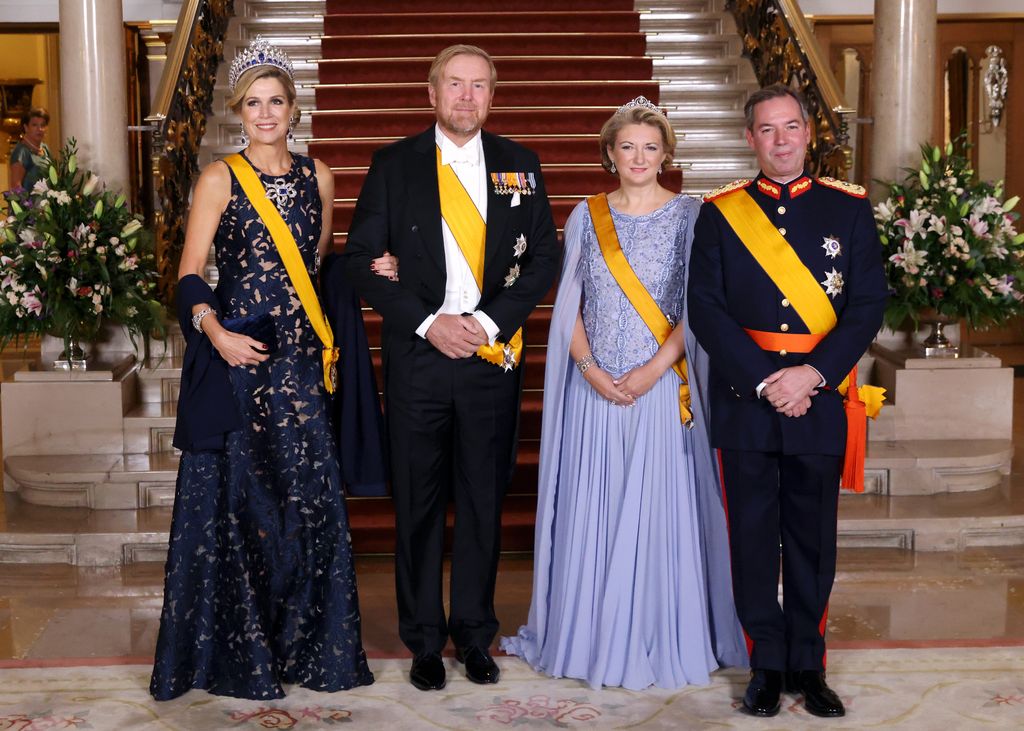 Queen Maxima and King Willem-Alexander of the Netherlands joined the Grand Duchess Stephanie de Lannoy and the Grand Duke Guillaume Jean Joseph Marie of Luxembourg at the Gala dinner