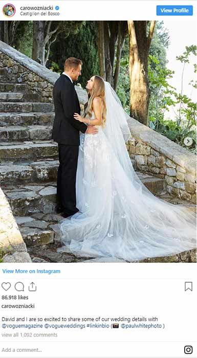 Wozniacki cheap wedding dress