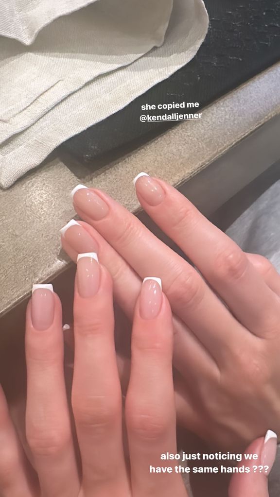 kylie jenner and kendall jenner show off matching micro french manicures on instagram