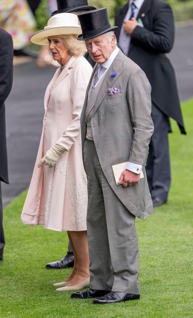 King Charles III and Queen Camilla attend day five of Royal Ascot 2024 at Ascot Racecourse on June 22, 2024 in Ascot, 