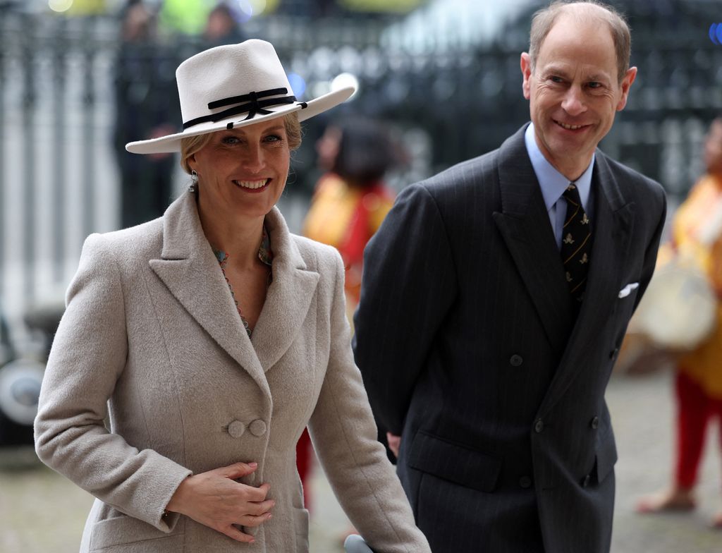 Britain's Sophie, Duchess of Edinburgh and Britain's Prince Edward, Duke of Edinburgh arrive to attend an annual Commonwealth Day service ceremony at Westminster Abbey in London, on March 11, 2024