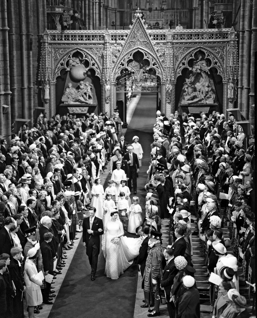 Angus and Alexandra walking down the aisle at Westminster Abbey