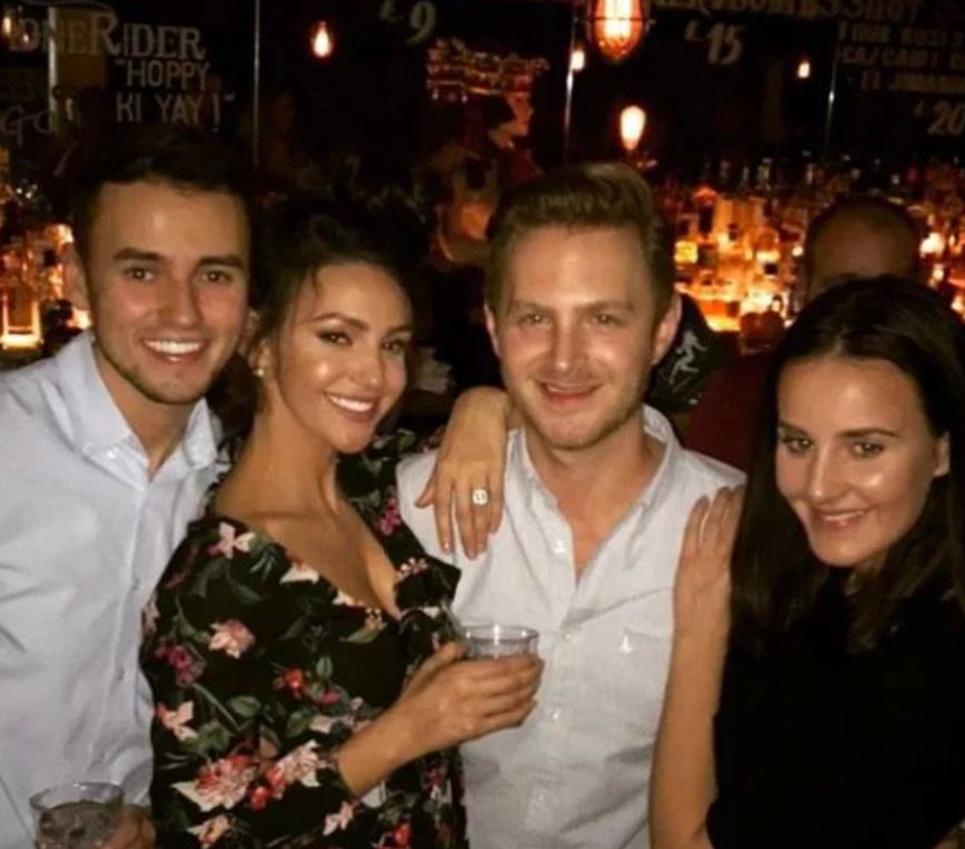 Andrew Keegan and Michelle Keegan standing with a man and woman