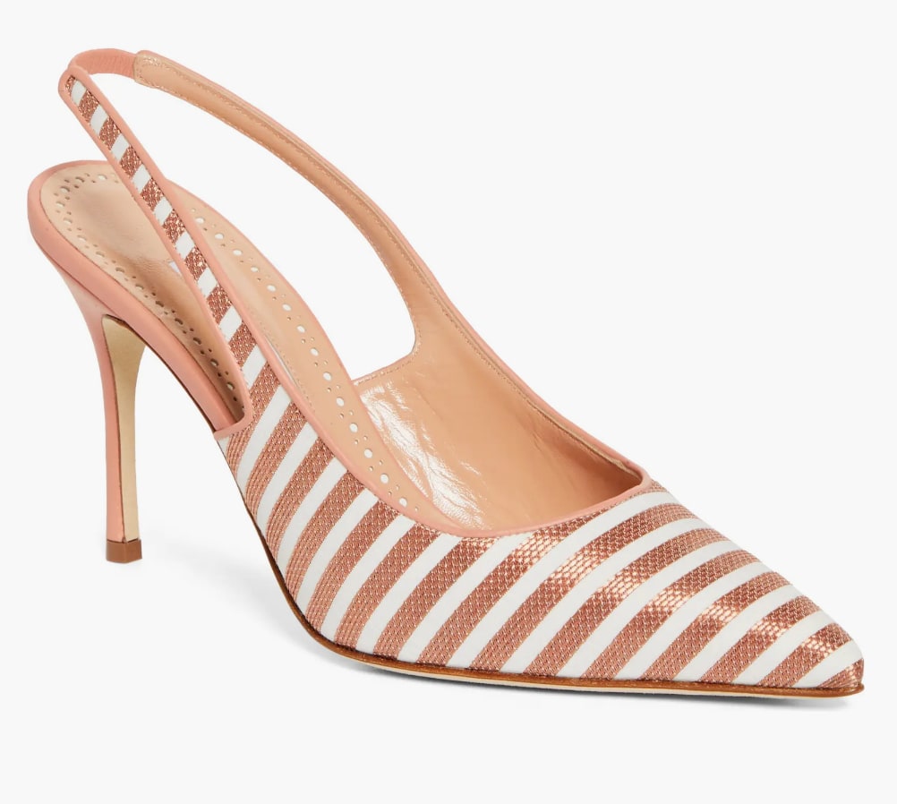 Manolo Blahnik Allurafia Stripe Slingback Pump