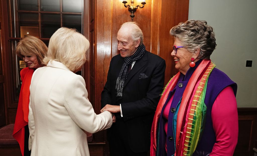 Charles Dance and Prue Leith with Queen Camilla