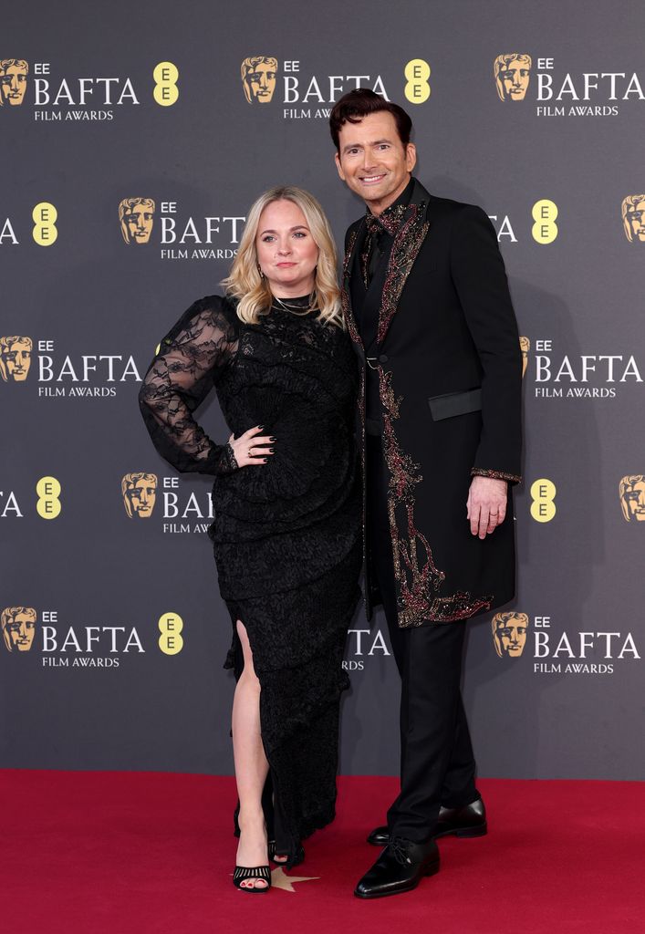 Georgia Tennant and David Tennant attend the 2025 EE BAFTA Film Awards at The Royal Festival Hall on February 16, 2025 in London, England.