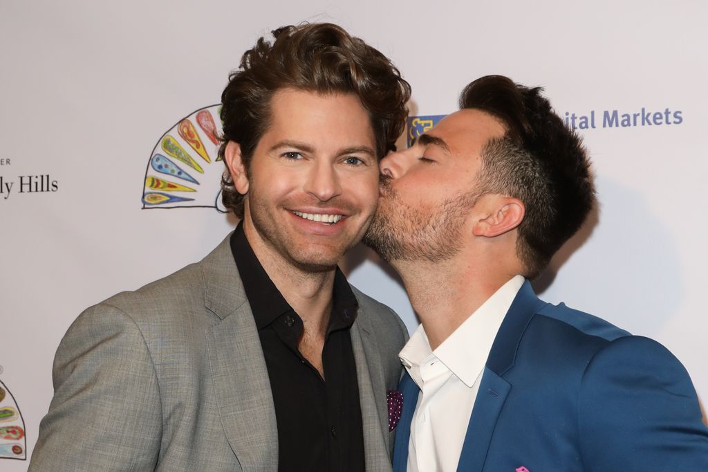 BEVERLY HILLS, CALIFORNIA - JULY 21: TV Personality Jaymes Vaughan (L) and Actor Jonathan Bennett attend the 2019 Don't Hide It Flaunt It Awards at the Beverly Wilshire Four Seasons Hotel on July 21, 2019 in Beverly Hills, California. (Photo by Paul Archuleta/Getty Images)