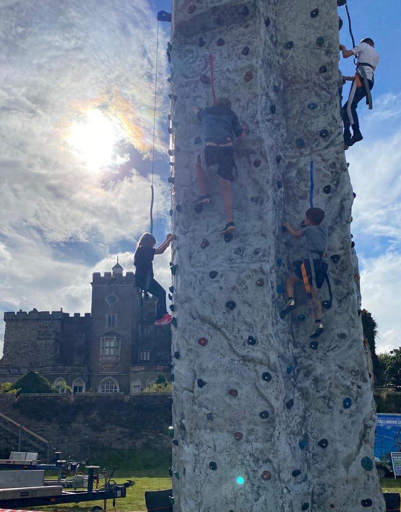 The kids loved the rock climbing wall 